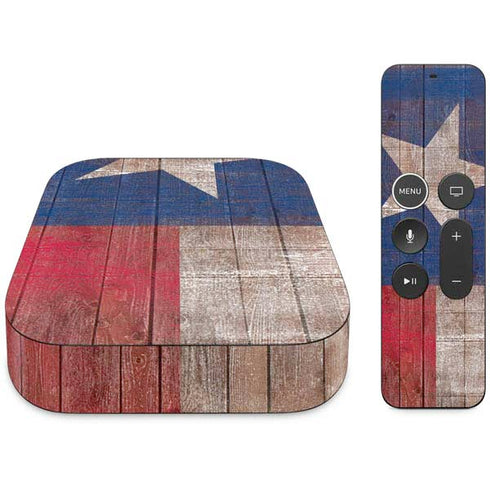 Texas Flag Dark Wood Apple TV Skin